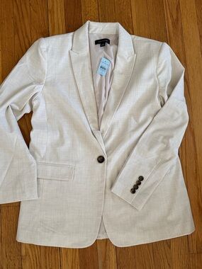 NWT Ann Taylor bone cream tailored petite blazer size 4 P.